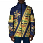 Habesha Kemis Inspired Tilet Pattern Padded Jacket Royal Blue - Gold