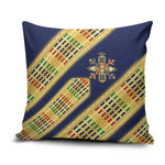 Habesha Kemis Inspired Tilet Pattern Pillow Cover Royal Blue - Gold