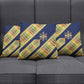 Habesha Kemis Inspired Tilet Pattern Pillow Cover Royal Blue - Gold