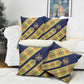 Habesha Kemis Inspired Tilet Pattern Pillow Cover Royal Blue - Gold