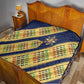 Habesha Kemis Inspired Tilet Pattern Quilt Royal Blue - Gold