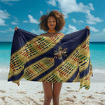 Habesha Kemis Inspired Tilet Pattern Sarong Royal Blue - Gold