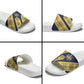 Habesha Kemis Inspired Tilet Pattern Slide Sandals Royal Blue - Gold
