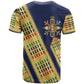 Habesha Kemis Inspired Tilet Pattern T shirt Royal Blue - Gold