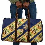 Habesha Kemis Inspired Tilet Pattern Travel Bag Royal Blue - Gold