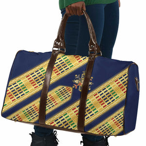 Habesha Kemis Inspired Tilet Pattern Travel Bag Royal Blue - Gold