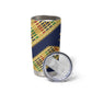 Habesha Kemis Inspired Tilet Pattern Tumbler Cup Royal Blue - Gold