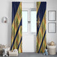 Habesha Kemis Inspired Tilet Pattern Window Curtain Royal Blue - Gold