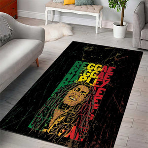 Reggae King Marley Area Rug Typeset Grunge Style