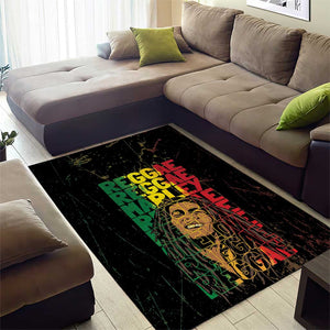 Reggae King Marley Area Rug Typeset Grunge Style