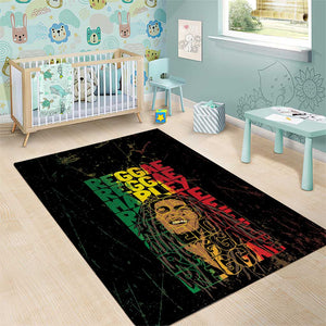 Reggae King Marley Area Rug Typeset Grunge Style