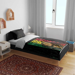 Reggae King Marley Bedding Set Typeset Grunge Style