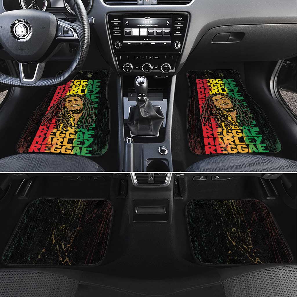 Reggae King Marley Car Mats Typeset Grunge Style