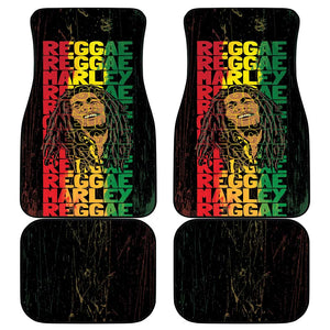 Reggae King Marley Car Mats Typeset Grunge Style