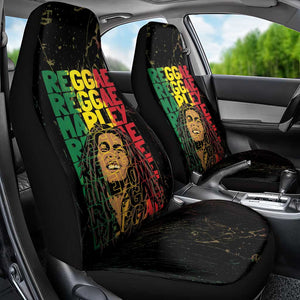 Reggae King Marley Car Seat Cover Typeset Grunge Style