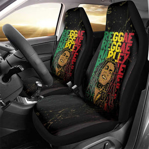 Reggae King Marley Car Seat Cover Typeset Grunge Style