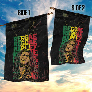 Reggae King Marley Garden Flag Typeset Grunge Style