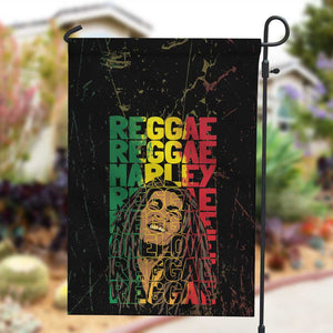 Reggae King Marley Garden Flag Typeset Grunge Style