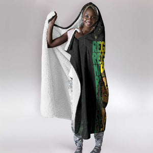 Reggae King Marley Hooded Blanket Typeset Grunge Style