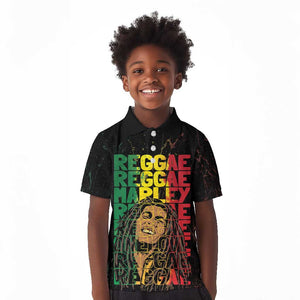 Reggae King Marley Kid Polo Shirt Typeset Grunge Style