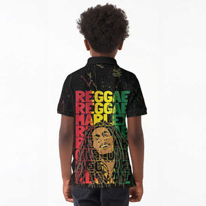 Reggae King Marley Kid Polo Shirt Typeset Grunge Style