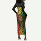 Reggae King Marley Long Sleeve Bodycon Dress Typeset Grunge Style LT7