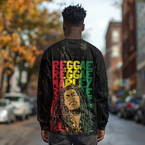 Reggae King Marley Long Sleeve Shirt Typeset Grunge Style LT7