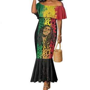 Reggae King Marley Mermaid Dress Typeset Grunge Style