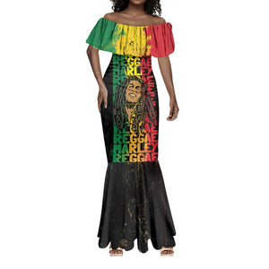 Reggae King Marley Mermaid Dress Typeset Grunge Style