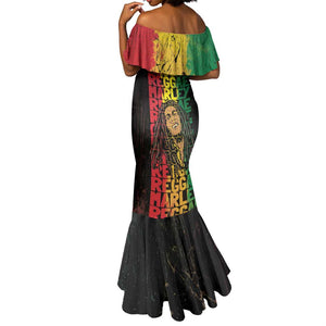 Reggae King Marley Mermaid Dress Typeset Grunge Style