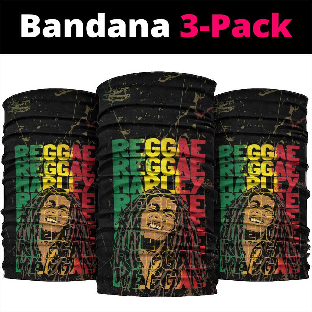 Reggae King Marley Neck Gaiter Typeset Grunge Style LT7