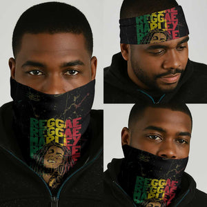 Reggae King Marley Neck Gaiter Typeset Grunge Style LT7