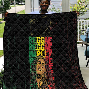 Reggae King Marley Quilt Typeset Grunge Style