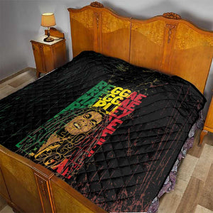 Reggae King Marley Quilt Typeset Grunge Style