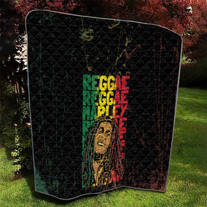 Reggae King Marley Quilt Typeset Grunge Style