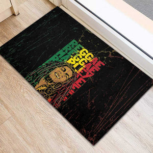 Reggae King Marley Rubber Doormat Typeset Grunge Style