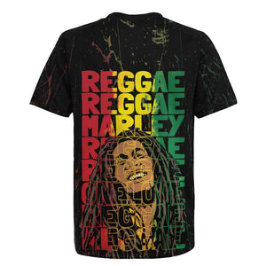 Reggae King Marley Rugby Jersey Typeset Grunge Style