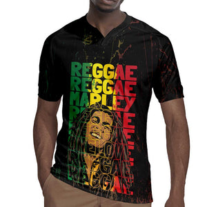 Reggae King Marley Rugby Jersey Typeset Grunge Style