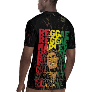 Reggae King Marley Rugby Jersey Typeset Grunge Style