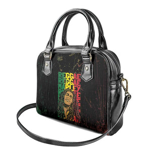 Reggae King Marley Shoulder Handbag Typeset Grunge Style