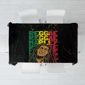 Reggae King Marley Tablecloth Typeset Grunge Style