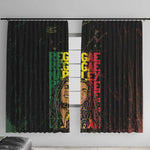 Reggae King Marley Window Curtain Typeset Grunge Style