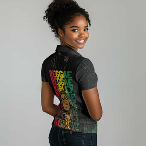 Reggae King Marley Women Polo Shirt Typeset Grunge Style