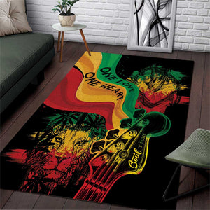 Reggae Day Area Rug One Love One Heart