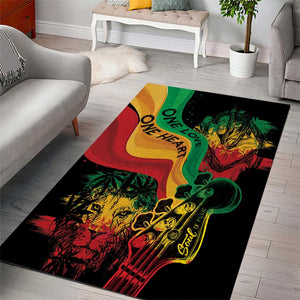 Reggae Day Area Rug One Love One Heart