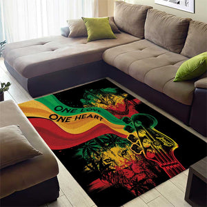 Reggae Day Area Rug One Love One Heart