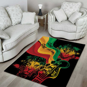 Reggae Day Area Rug One Love One Heart