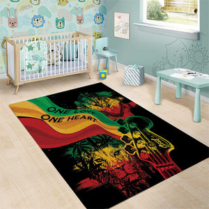 Reggae Day Area Rug One Love One Heart