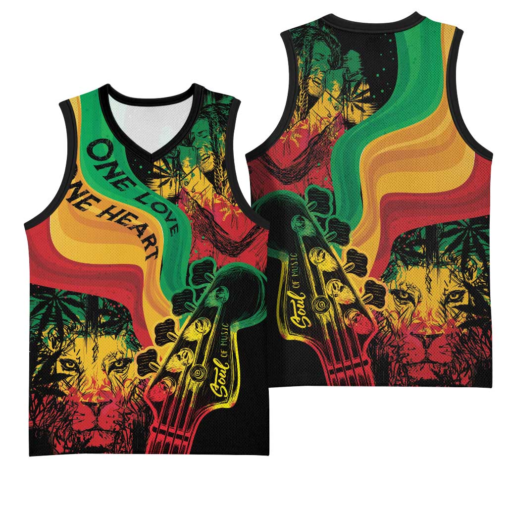Reggae Day Basketball Jersey One Love One Heart LT7