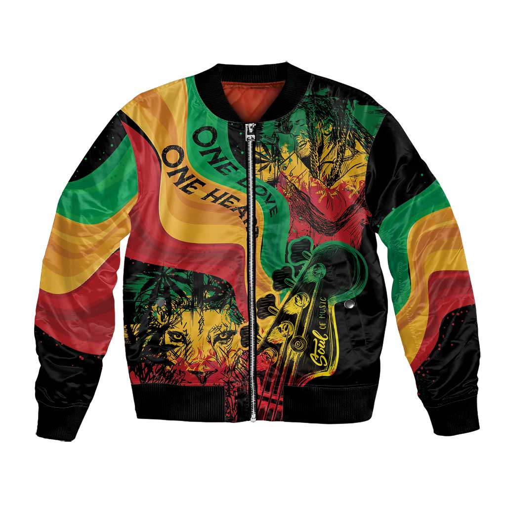 Reggae Day Bomber Jacket One Love One Heart